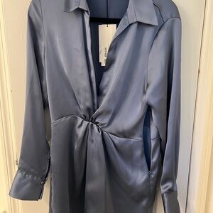 Zara Light Blue Satin Dress